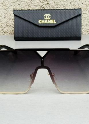 Chanel окуляри маска жіночі сонцезахисні чорні з градієнтом2 фото