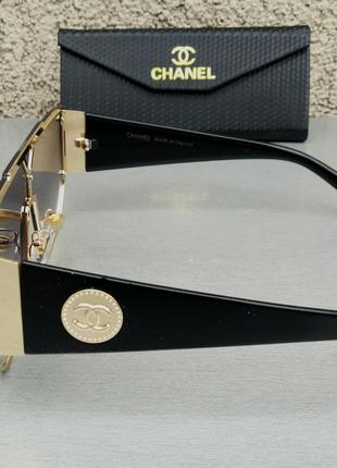Chanel окуляри маска жіночі сонцезахисні чорні з градієнтом5 фото