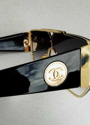 Chanel окуляри маска жіночі сонцезахисні чорні з градієнтом8 фото