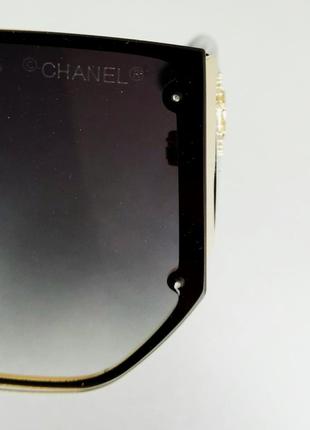 Chanel окуляри маска жіночі сонцезахисні чорні з градієнтом9 фото