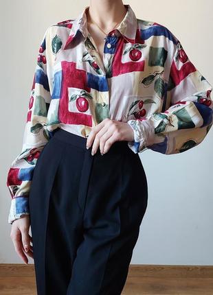 Винтадная блуза с принтом1 фото