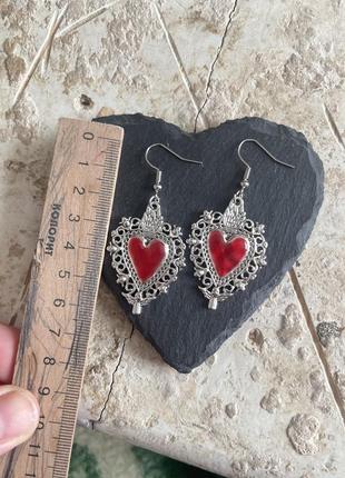 Готические серьги-сердечки-ведьмы сердце вампира готический крест талисман
