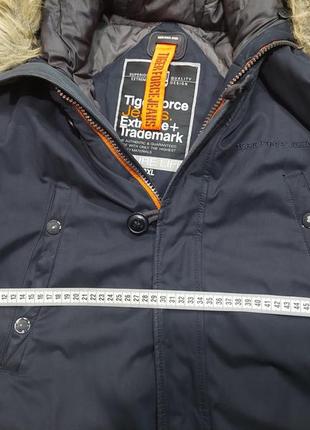 Tiger force мужская стеганая парка зимнее пальто искусственный мех большие карманы средней длины снежная куртка.7 фото