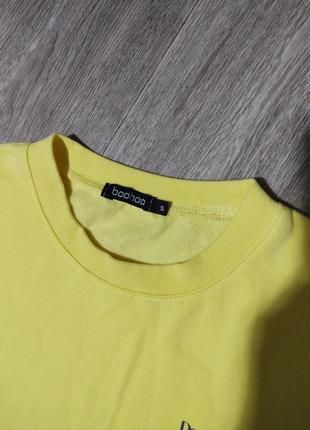 Мужской свитшот оверсайз / boohoo / кофта на флисе / свитер / жёлтый свитшот / мужская оде...