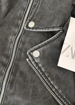 Косуха куртка с потертостями винтажная zara, размер s4 фото