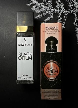 Парфум тестер жіночий в стилі black opium солодкий, чуттєвий, енергійний аромат 40мл