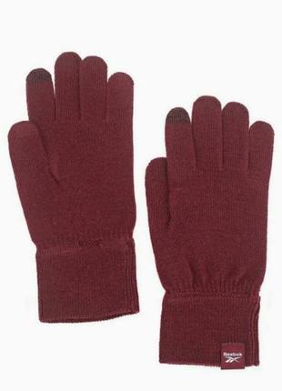 Reebok sport casual рукавиці жіночі зимові спортивні теплі осінні фірмові оригінальні бурі червоні трекінгові туристичні перчаткі розпродаж8 фото