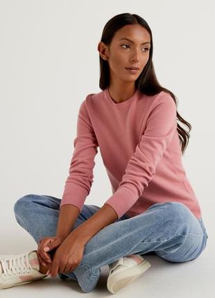 Розовый-пудровый свитер benetton xs-s