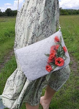 Сумка валяне, сумочка з вовни