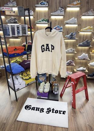 Худи gap x yeezy logo beige