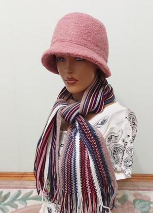 Стильный шарф вязка разноцветный унисекс