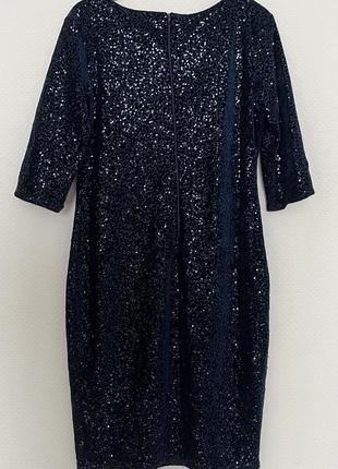 Сукня темно-синя з паєтками4 фото