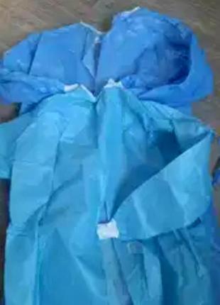 Халат медичний duruteks одноразовий захисний, 8 шт