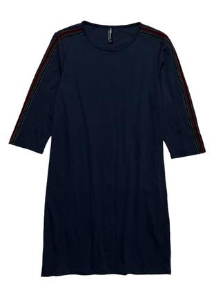 Платье прямого кроя темно-синий цвет1 фото
