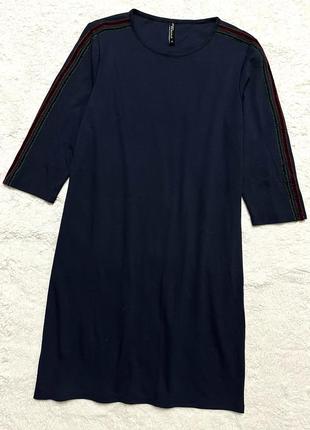 Плаття прямого крою темно-синій колір2 фото