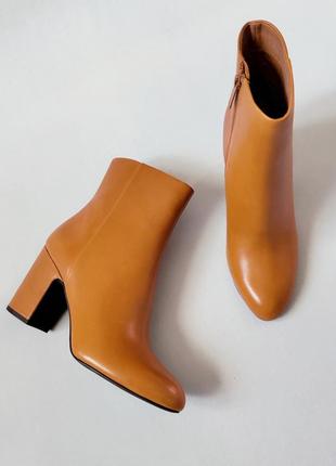 Кожаные французские классические женские ботинки на толстых каблуках what for