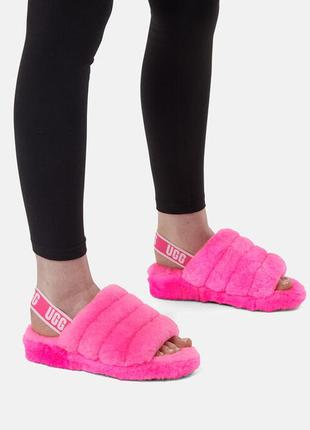 Ugg “fluff” slide  женские пушистые сандалии-тапочки9 фото