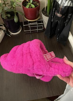 Ugg “fluff” slide  женские пушистые сандалии-тапочки8 фото