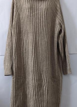Нарядное в'язаное платье h&m, на каждый день, офисное, теплое, в рубчик,шерстяное, платице,брендовое8 фото