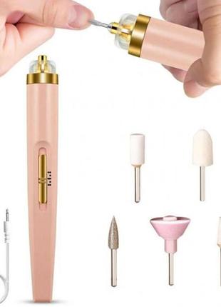 Фрезер для маникюра и педикюра flawless salon nails, ручка фрезер для маникюра. цвет: розовый7 фото