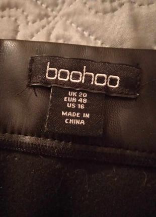 Эффектные кожаные брюки с разрезами от boohoo большого размера 56-583 фото