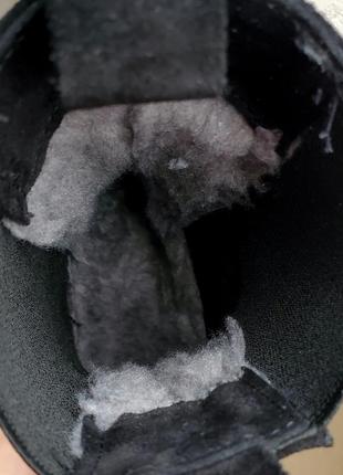Сапоги челси утепленные зимние на натруальном меху женские замшевые черные грубая подошва5 фото