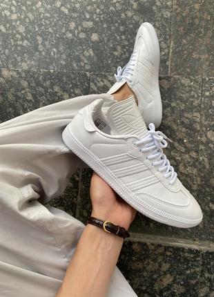 Женские белые кроссовки кеды adidas samba white