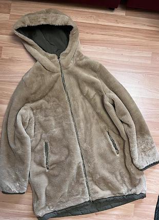 Куртка зимова парка двостороння тедді zara h&m