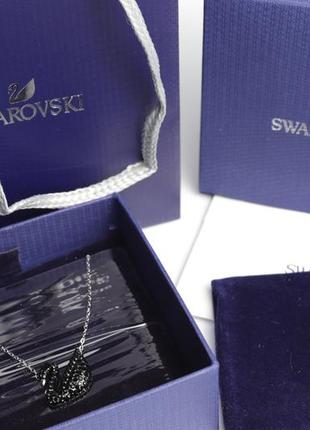 Swarovski підвіска "iconic swan" чорний лебідь4 фото