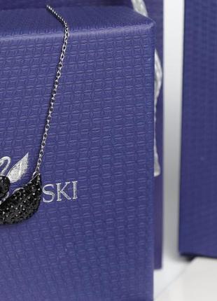 Swarovski подвеска "iconic swan" черный лебедь2 фото