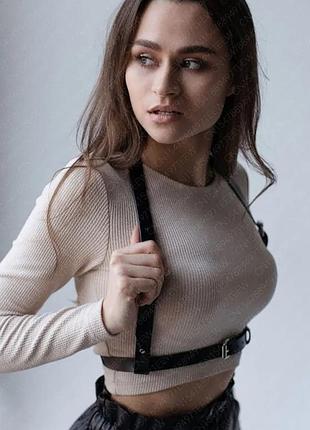 Портупея нагрудная из эко кожи, ремни на одежду