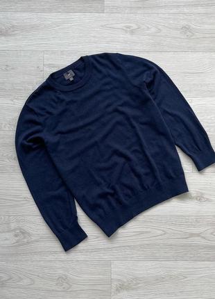 Шикарний джемпер, світшот, светр h&amp;m fine knit cotton slim fit jumper navy2 фото