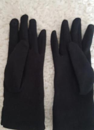 Теплые женские перчатки (текстиль)4 фото