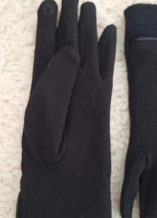 Теплые женские перчатки (текстиль)3 фото