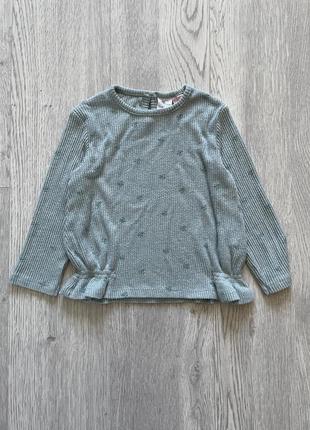 Крутая кофта в рубчик в цветка zara 4-5 лет