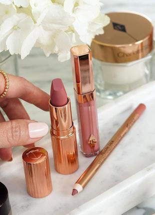 Помада  и карандаш charlotte tilbury pillow talk matte revolution3 фото