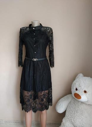 Ажурное платье с французским сетевым