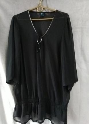 Чорна блузка-парео, європейські розміри36-38, 44-46