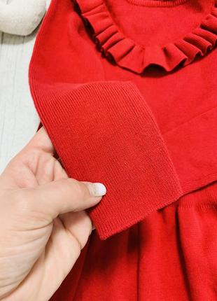 Стильное теплое красное платье на девочку 2-3 года h&amp;m3 фото