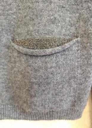 Трендовый кашемировый серый кардиган кофта на пуговицах шерстяной кардиган6 фото
