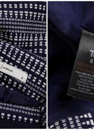 Стильная трикотажная юбка с карманами "tu" с принтом. размер uk8.6 фото