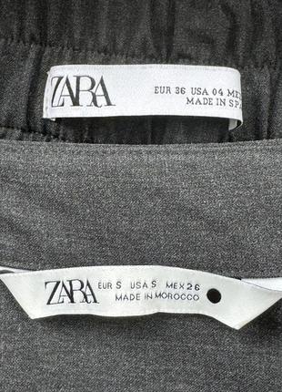 Женский графитовый брючный костюм с рубашкой оверсайз zara6 фото