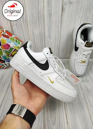 Женские кроссовки nike air force 1 low white black gold