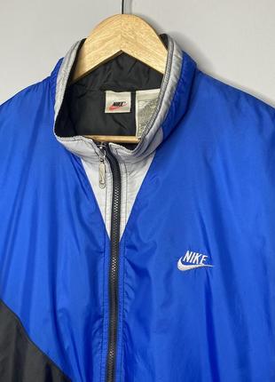 Олимпийка nike nylon big swoosh drill l-xl оригинал найк ветровка кофта-куртка2 фото