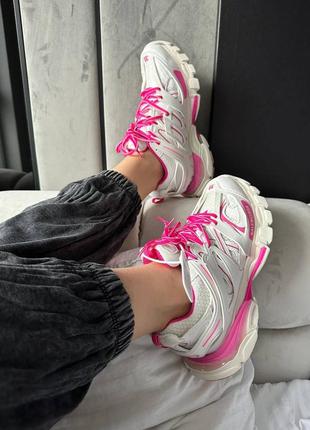 Женские кроссовки balenciaga track white/pink2 фото