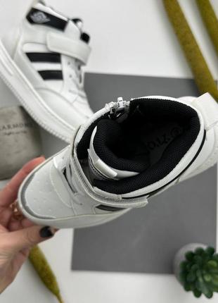 Дитячі хайтопи кросівки демі білі+чорні ytop2 фото