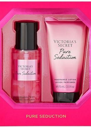 Подарочный набор victoria’s secret pure seduction body care mini mist &amp; lotion