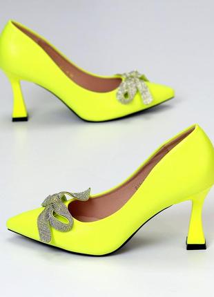 Туфли "gorgeous", неоновый желтый, экокожа6 фото