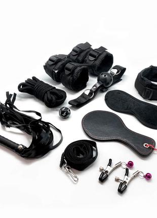 Набір для bdsm alive fury black bdsm kit, 10 предметів