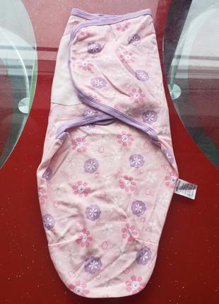 Insular пеленка на липучках европеленка кокон новорожденной девочке 0-3м 50-56-62см3 фото